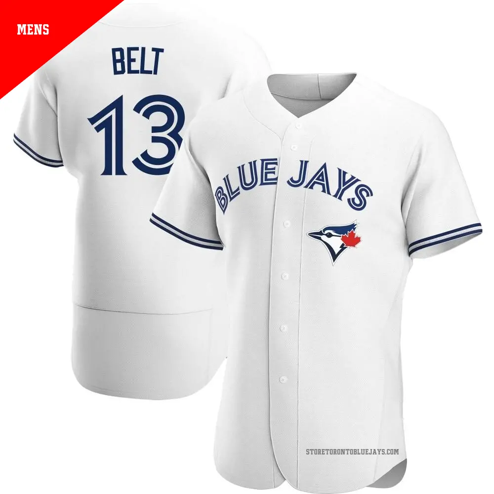 Men s 13 Brandon Belt Toronto Blue Jays White Authentic Home Jersey