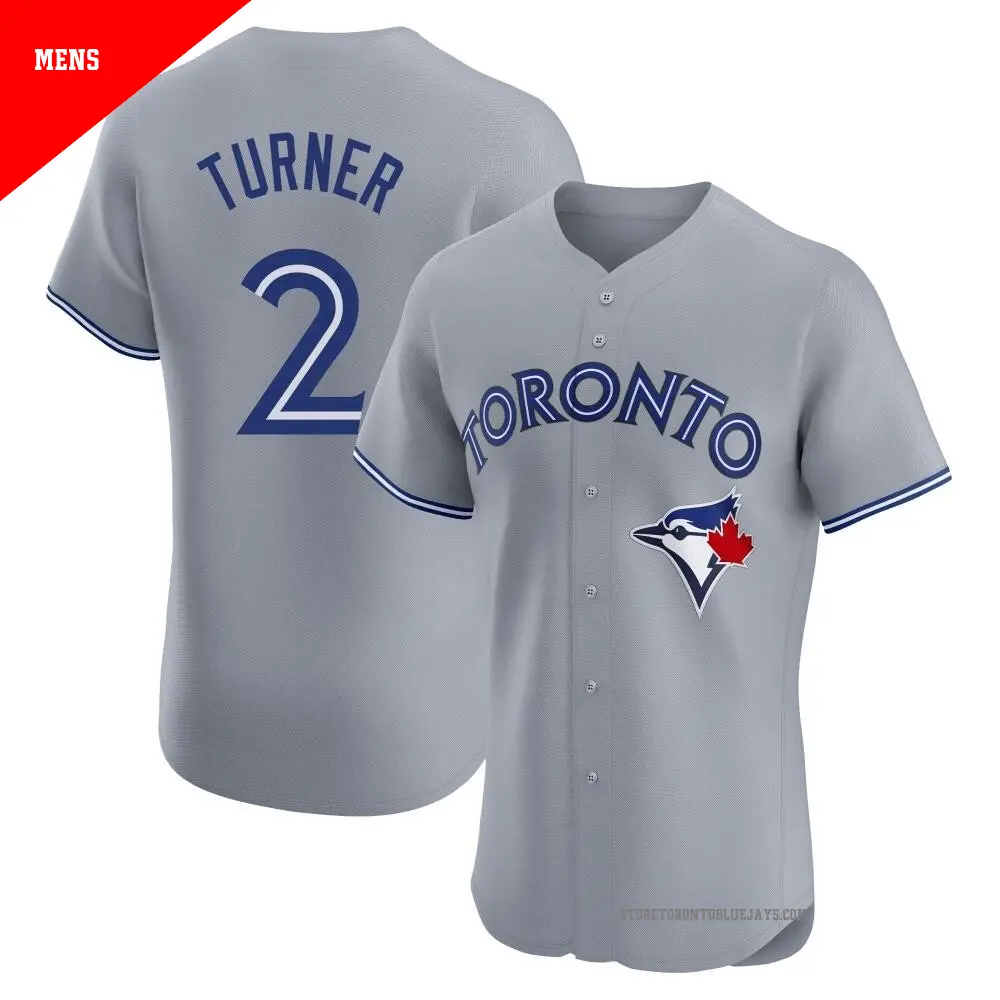 Men s 2 Justin Turner Toronto Blue Jays Gray Elite Road Jersey