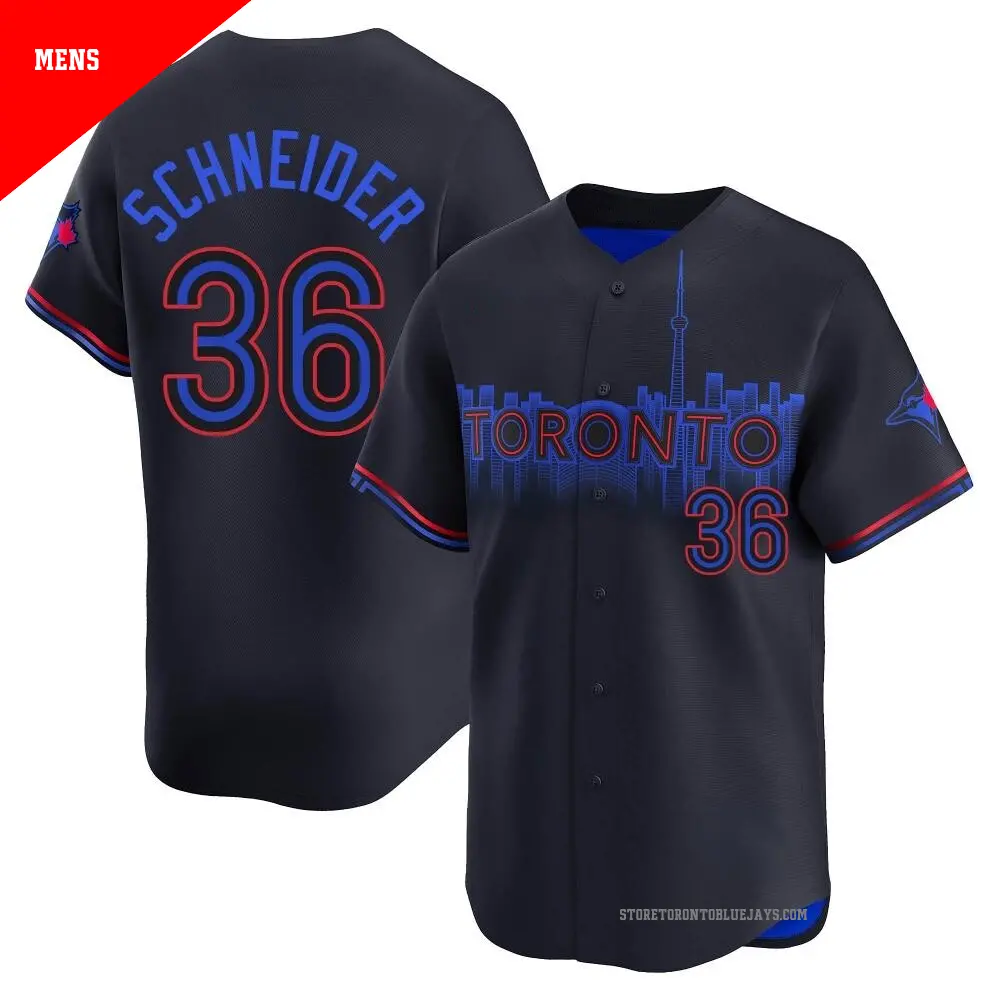 Men's ＃36 Davis Schneider Toronto Blue Jays Black Limited 2024 City Connect Jersey