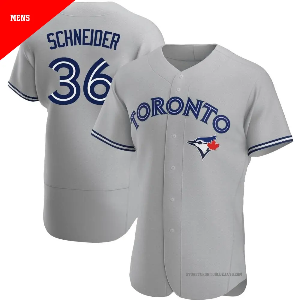 Men's ＃36 Davis Schneider Toronto Blue Jays Gray Authentic Road Jersey