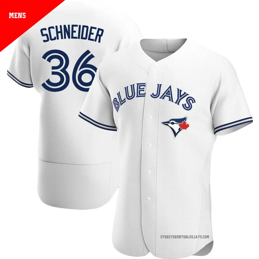 Men's ＃36 Davis Schneider Toronto Blue Jays White Authentic Home Jersey