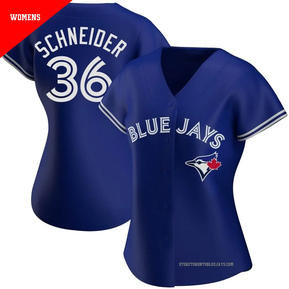 Women's ＃36 Davis Schneider Toronto Blue Jays Royal Authentic Alternate Jersey